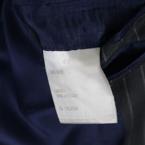 Charles Tyrwhitt 2 Piece Pinstriped Suit Men's 42L Pants 35x31 100% Wool Gray - Picture 8 of 16